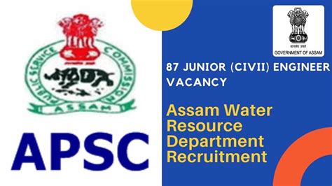 A) Name of the Post: Assistant Engineer (Civil) under <b>Water</b> <b>Resources</b> <b>Department</b> Number of posts: 63 (Sixty three) Reserved for EWS rand otal otal RFW 63 20 Posts reserved fo PWD an Type Disabili. . Assam water resources department khalasi masterrool jobs